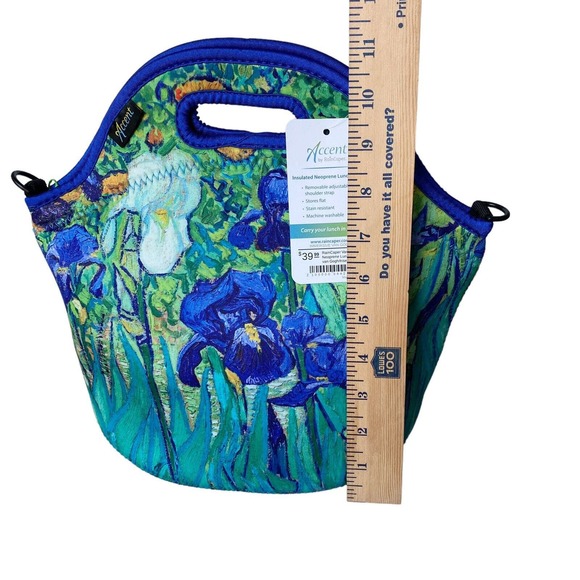 Van Gogh Neoprene Lunch Tote Irises Adjustable Strap Immersive Exclusive NEW - Picture 11 of 13